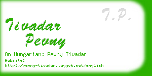 tivadar pevny business card